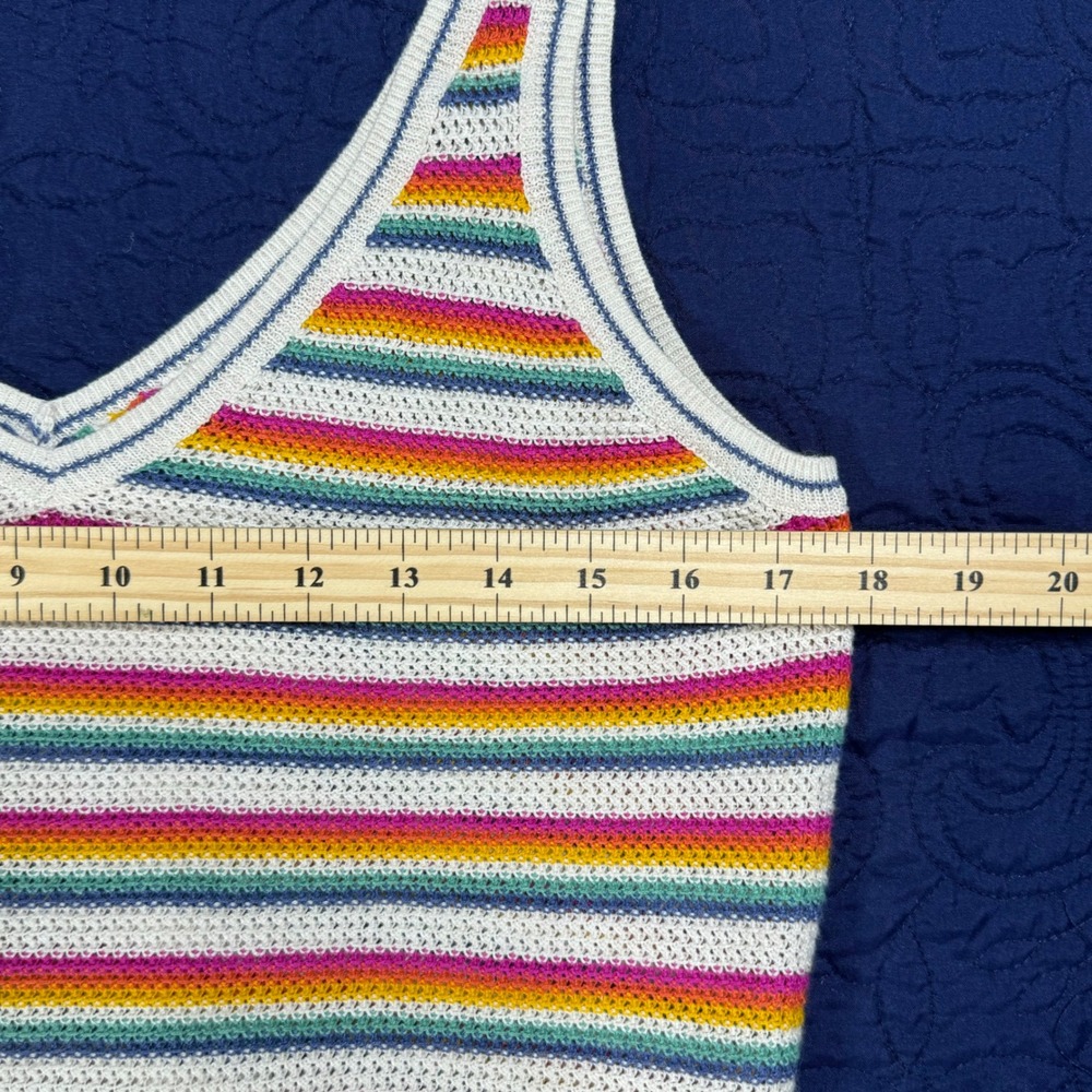 Marine Layer Rainbow Stripe Knit V Neck Tank Top Women's Size S - Picture 5 of 6